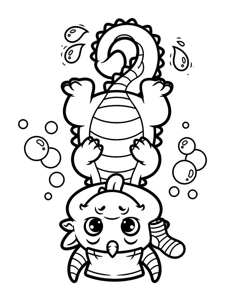 Coloring page: Giggles, the dragon for Silliness.
