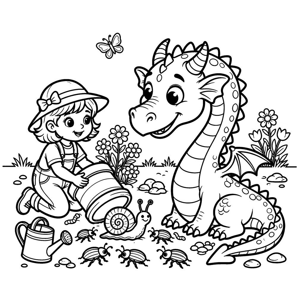 Coloring page from the book: the everyday scene for Curiosity with Peeky.