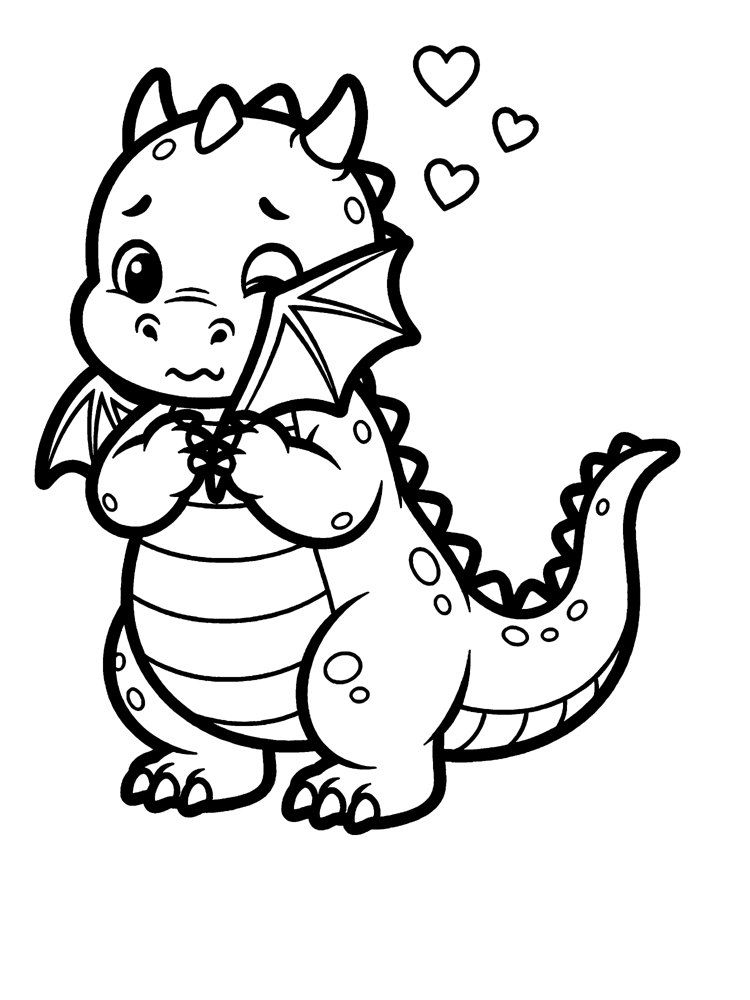 Coloring page: Peep, the dragon for Shyness.